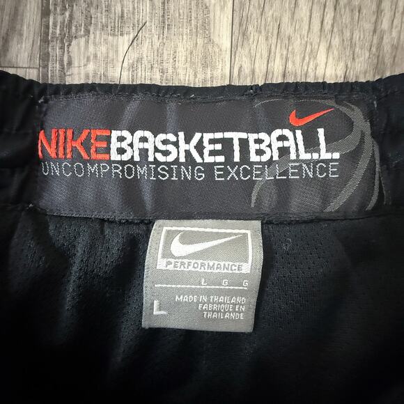 Nike Basketball Shorts Black Red Large L Uncompromising Excellence Logo - Picture 3 of 5